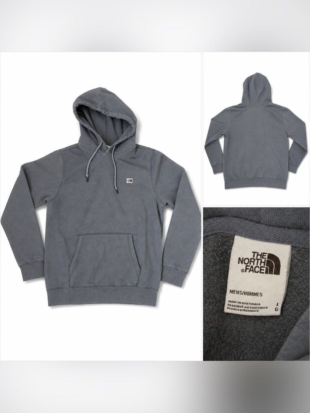 The North Face Men’s Large Heritage Patch Gray Pullover Hoodie